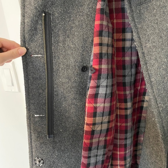 Grey Wool Pea Coat EUC - Picture 10 of 13